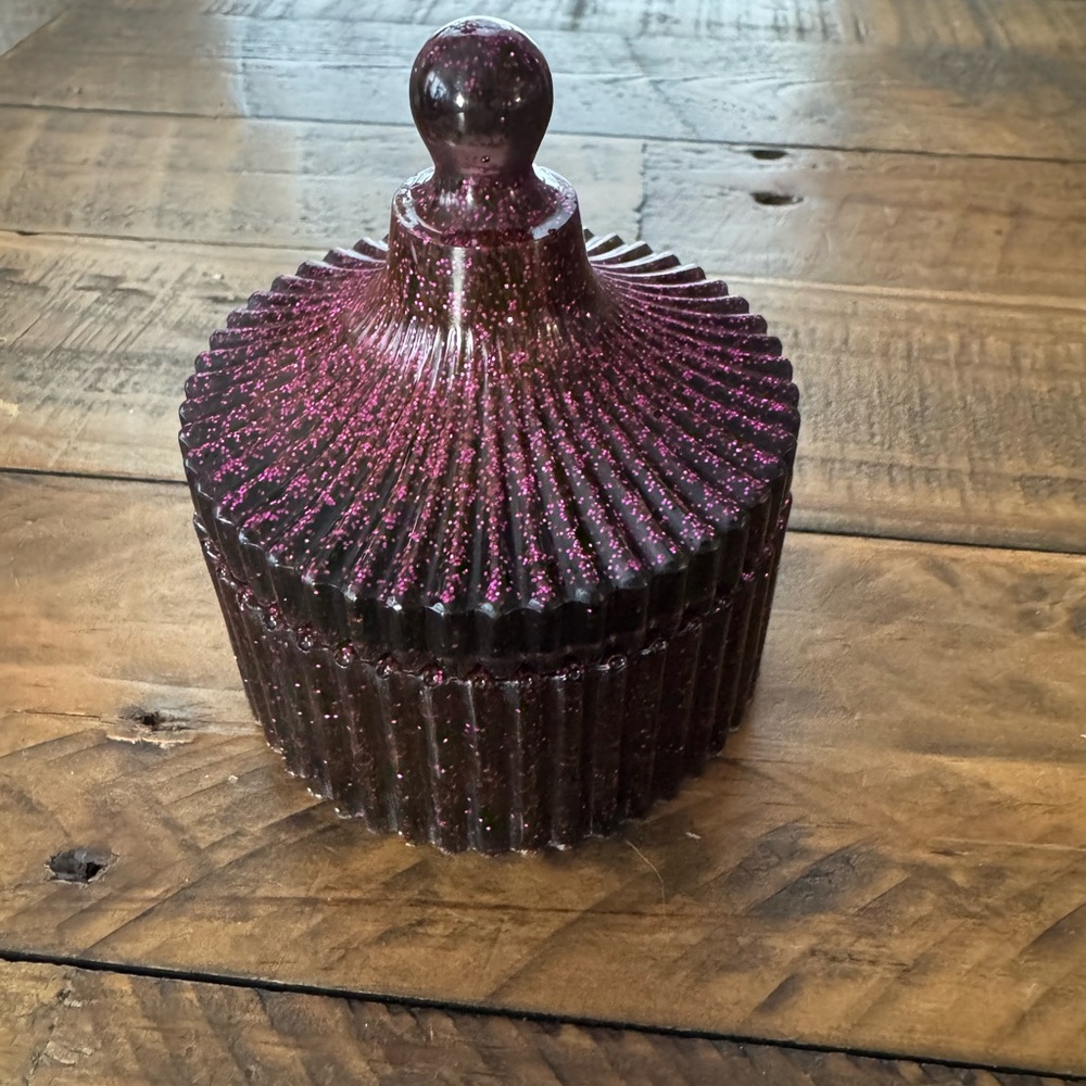 Handmade Glittery magenta Decorative Jar